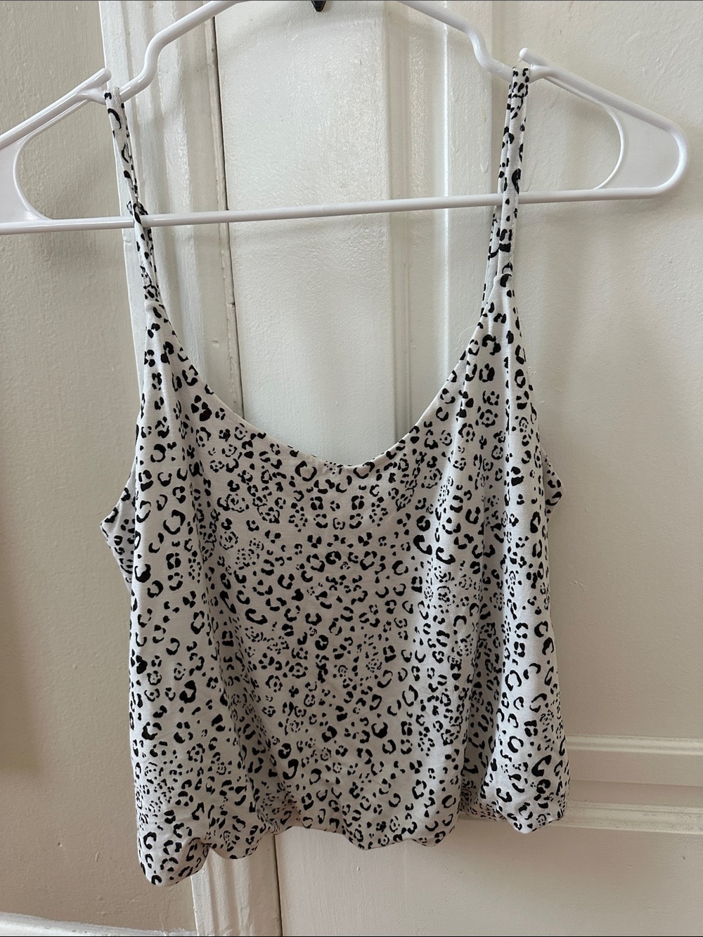 Z Supply White and Black Leopard Print Camisole